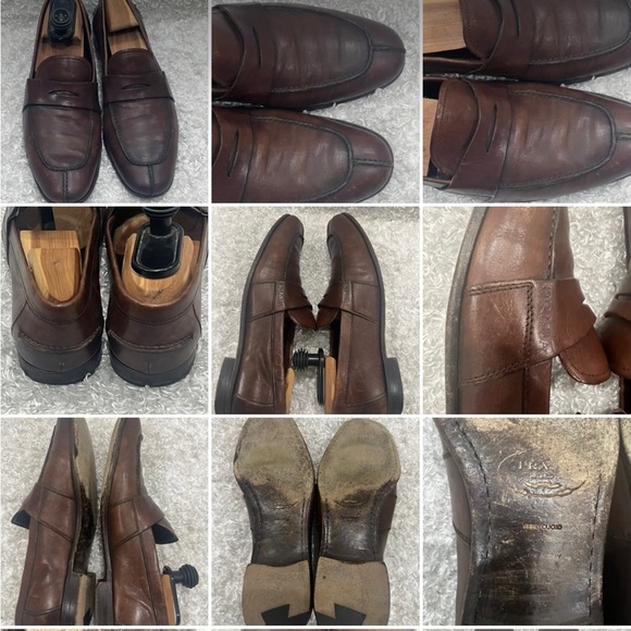 Prada Men Penny Loafers Brown Leather Slip On - Picture 13 of 14